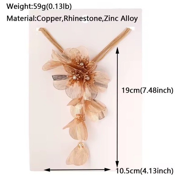Kate Middleton Famous Cascading Floral Necklace&Earrings Set - Picture 14 of 16